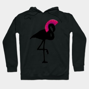 Flamingo Old Punk Rocker Mohawk Hairstyle Hoodie